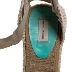 Marc Jacobs Multicolor Mesh And Woven Canvas Wedge Espadrilles Ankle Wrap Sandals Size 37 For Women -Cheap Marc Jacobs Store luxury women marc jacobs used shoes p360316 009