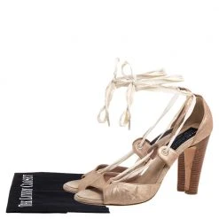 Marc Jacobs Metallic Bronze Leather Ankle Tie Pumps Size 40 For Women -Cheap Marc Jacobs Store luxury women marc jacobs used shoes p396524 002