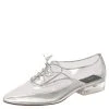 Marc Jacobs Silver PVC And Leather Transparent Clear Heel Oxfords Size 41 For Women