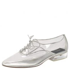 Marc Jacobs Silver PVC And Leather Transparent Clear Heel Oxfords Size 41 For Women