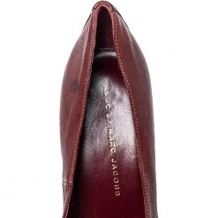 Marc By Marc Jacobs Burgundy Leather Bow Wooden Heel Pumps Sze 38 For Women -Cheap Marc Jacobs Store luxury women marc jacobs used shoes p409273 007