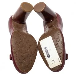 Marc By Marc Jacobs Burgundy Leather Bow Wooden Heel Pumps Sze 38 For Women -Cheap Marc Jacobs Store luxury women marc jacobs used shoes p409273 008