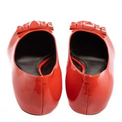 Marc Jacobs Orange Patent Leather Embellished Bow Ballet Flats Size 37.5 For Women -Cheap Marc Jacobs Store luxury women marc jacobs used shoes p421864 006