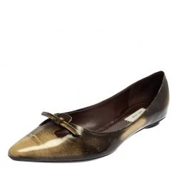 Marc Jacobs Two Tone Leather Bow Ballet Flats Size 38.5 For Women