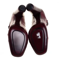 Marc Jacobs Burgundy Leather Mary Jane Pumps Size 38.5 For Women -Cheap Marc Jacobs Store luxury women marc jacobs used shoes p422270 002