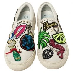 Marc Jacobs Off White Canvas Embellishment Low Top Sneakers Size 36 For Women -Cheap Marc Jacobs Store luxury women marc jacobs used shoes p434834 006