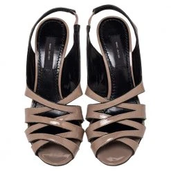 Marc Jacobs Beige Patent Leather Strappy Slingback Sandals Size 36.5 For Women -Cheap Marc Jacobs Store luxury women marc jacobs used shoes p476400 005