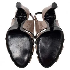 Marc Jacobs Beige Patent Leather Strappy Slingback Sandals Size 36.5 For Women -Cheap Marc Jacobs Store luxury women marc jacobs used shoes p476400 007