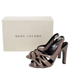 Marc Jacobs Beige Patent Leather Strappy Slingback Sandals Size 36.5 For Women -Cheap Marc Jacobs Store luxury women marc jacobs used shoes p476400 009