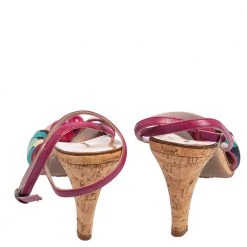 Marc Jacobs Multicolor Canvas And Leather Ankle Strap Sandals Size 39 For Women -Cheap Marc Jacobs Store luxury women marc jacobs used shoes p491890 005