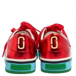 Marc Jacobs Metallic Red Leather Low Top Sneakers Size 37 For Women -Cheap Marc Jacobs Store luxury women marc jacobs used shoes p493621 002