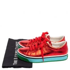 Marc Jacobs Metallic Red Leather Low Top Sneakers Size 37 For Women -Cheap Marc Jacobs Store luxury women marc jacobs used shoes p493621 007