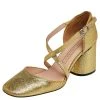 Marc Jacobs Gold Glitter Ankle Strap Sandals Size 36.5 For Women