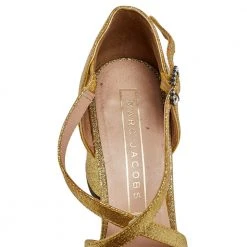 Marc Jacobs Gold Glitter Ankle Strap Sandals Size 36.5 For Women -Cheap Marc Jacobs Store luxury women marc jacobs used shoes p495277 006