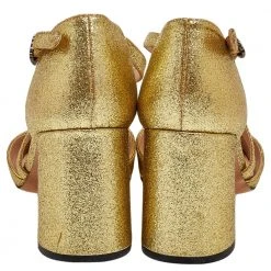 Marc Jacobs Gold Glitter Ankle Strap Sandals Size 36.5 For Women -Cheap Marc Jacobs Store luxury women marc jacobs used shoes p495277 008