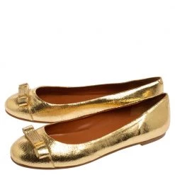 Marc Jacobs Gold Leather Bow Ballet Flats Size 37 For Women -Cheap Marc Jacobs Store luxury women marc jacobs used shoes p526941 003