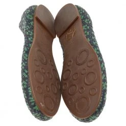 Marc Jacobs Green/Black Braided Leather Ballet Flats Size 38 For Women -Cheap Marc Jacobs Store luxury women marc jacobs used shoes p551400 001