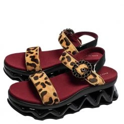 Marc By Marc Jacobs Beige Leopard Print Calf Hair And Patent Leather Ninja Wave Platform Sandals Size 39 For Women -Cheap Marc Jacobs Store luxury women marc jacobs used shoes p554676 006