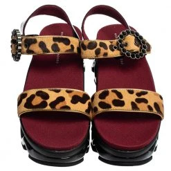 Marc By Marc Jacobs Beige Leopard Print Calf Hair And Patent Leather Ninja Wave Platform Sandals Size 39 For Women -Cheap Marc Jacobs Store luxury women marc jacobs used shoes p554676 007