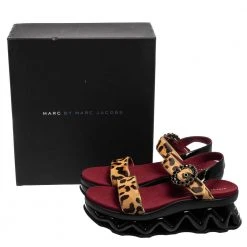 Marc By Marc Jacobs Beige Leopard Print Calf Hair And Patent Leather Ninja Wave Platform Sandals Size 39 For Women -Cheap Marc Jacobs Store luxury women marc jacobs used shoes p554676 008