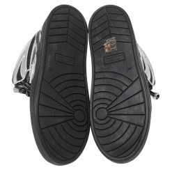 Marc Jacobs Silver/Black Leather And Mesh High Top Sneakers Size 38 For Women -Cheap Marc Jacobs Store luxury women marc jacobs used shoes p577661 006