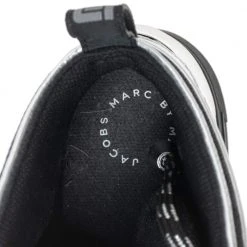 Marc Jacobs Silver/Black Leather And Mesh High Top Sneakers Size 38 For Women -Cheap Marc Jacobs Store luxury women marc jacobs used shoes p577661 008