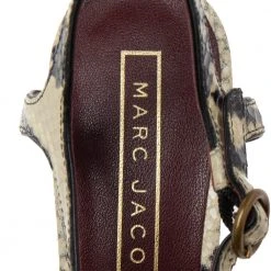 Marc Jacobs Black/Beige Python Embossed Leather Criss Crss Platform Ankle Strap Size 36 For Women 16 Marc Jacobs Black/Beige Python Embossed Leather Criss Crss Platform Ankle Strap Size 36 For Women -Cheap Marc Jacobs Store luxury women marc jacobs used shoes p595181 007