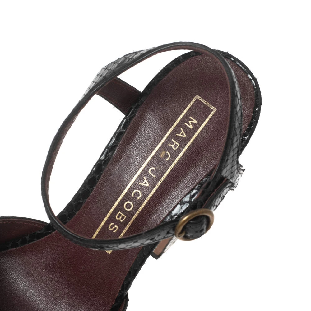 Marc Jacobs Black Python Embossed Leather Ankle Strap Sandals Size 36 For Women 7 Marc Jacobs Black Python Embossed Leather Ankle Strap Sandals Size 36 For Women - Image 7