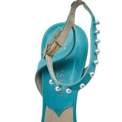 Marc Jacobs Blue Leather Embellished Ankle Strap Sandals Size 38 For Women -Cheap Marc Jacobs Store luxury women marc jacobs used shoes p596564 1645687317 008