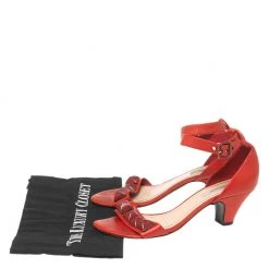 Marc Jacobs Red Leather Studded Ankle Strap Sandals Size 37 For Women -Cheap Marc Jacobs Store luxury women marc jacobs used shoes p599680 003