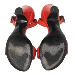 Marc Jacobs Red Leather Studded Ankle Strap Sandals Size 37 For Women -Cheap Marc Jacobs Store luxury women marc jacobs used shoes p599680 005