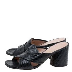 Marc Jacobs Black Snakeskin Embossed Leather Criss Cross Slide Sandals Size 38 For Women 12 Marc Jacobs Black Snakeskin Embossed Leather Criss Cross Slide Sandals Size 38 For Women -Cheap Marc Jacobs Store luxury women marc jacobs used shoes p618945 002