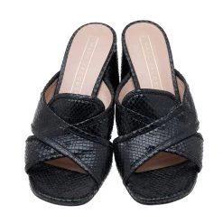 Marc Jacobs Black Snakeskin Embossed Leather Criss Cross Slide Sandals Size 38 For Women 11 Marc Jacobs Black Snakeskin Embossed Leather Criss Cross Slide Sandals Size 38 For Women -Cheap Marc Jacobs Store luxury women marc jacobs used shoes p618945 004