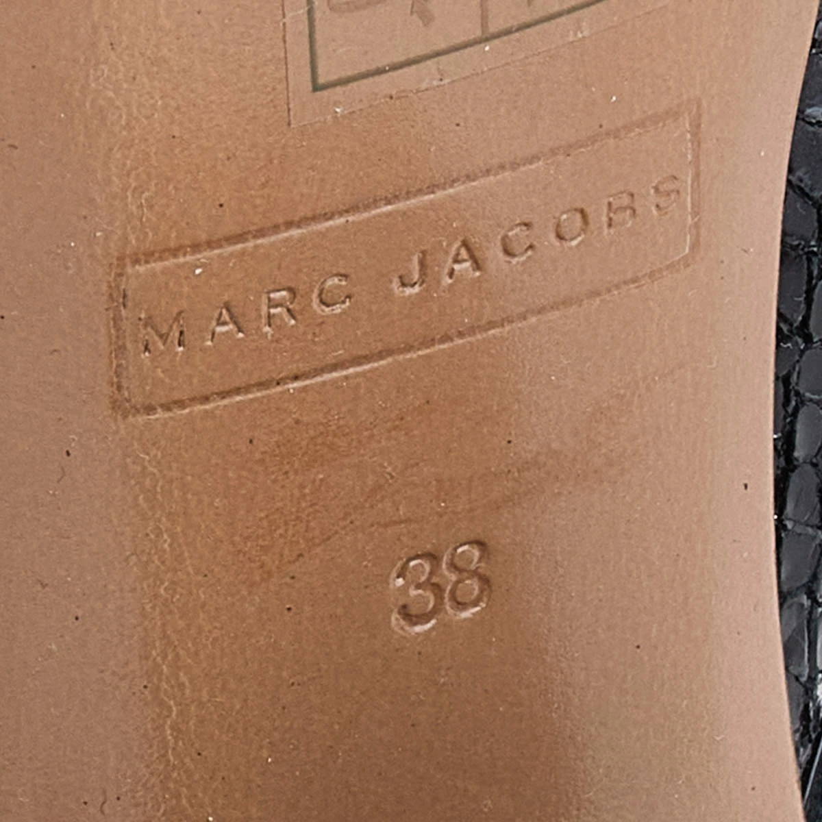 Marc Jacobs Black Snakeskin Embossed Leather Criss Cross Slide Sandals Size 38 For Women 8 Marc Jacobs Black Snakeskin Embossed Leather Criss Cross Slide Sandals Size 38 For Women - Image 8