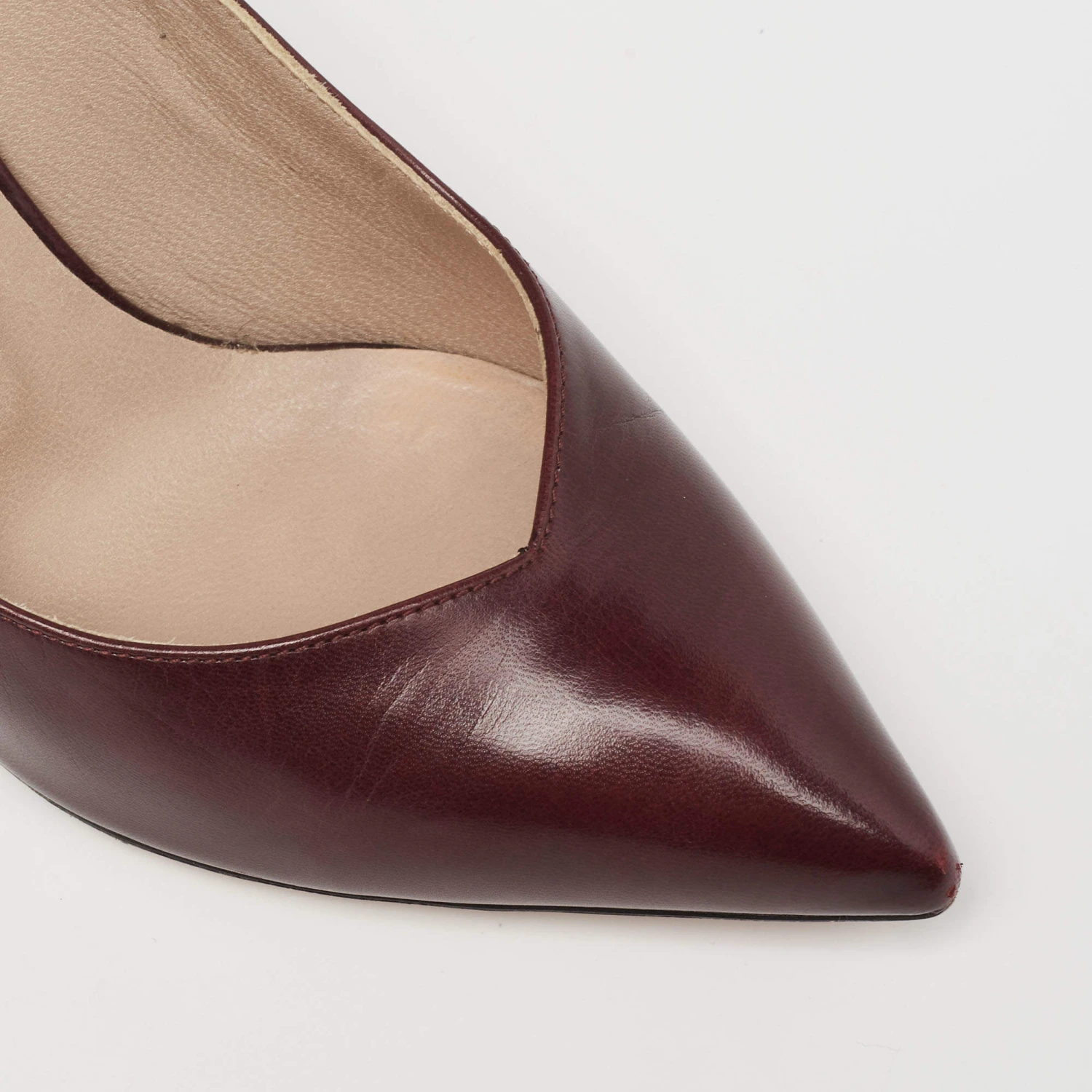 Marc Jacobs Burgundy Leather And Python Embossed Pointed Toe Block Heel Pumps Size 35 For Women 7 Marc Jacobs Burgundy Leather And Python Embossed Pointed Toe Block Heel Pumps Size 35 For Women - Image 7