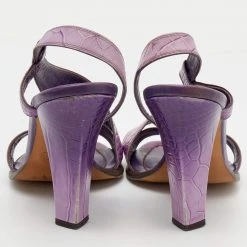 Marc Jacobs Purple Croc Embossed Leather Slingback Sandals Size 39 For Women -Cheap Marc Jacobs Store luxury women marc jacobs used shoes p653096 003
