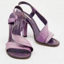 Marc Jacobs Purple Croc Embossed Leather Slingback Sandals Size 39 For Women -Cheap Marc Jacobs Store luxury women marc jacobs used shoes p653096 005