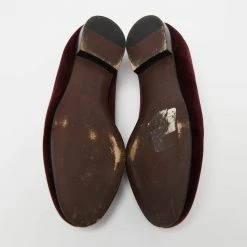 Marc Jacobs Burgundy Velvet Embroidered Smoking Slippers Size 36 For Women -Cheap Marc Jacobs Store luxury women marc jacobs used shoes p655722 005