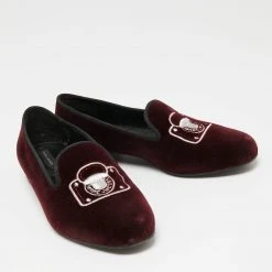 Marc Jacobs Burgundy Velvet Embroidered Smoking Slippers Size 36 For Women -Cheap Marc Jacobs Store luxury women marc jacobs used shoes p655722 006