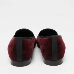 Marc Jacobs Burgundy Velvet Embroidered Smoking Slippers Size 36 For Women -Cheap Marc Jacobs Store luxury women marc jacobs used shoes p655722 007