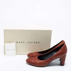 Marc Jacobs Brown Leather Round Toe Pumps Size 36.5 For Women -Cheap Marc Jacobs Store luxury women marc jacobs used shoes p661390 003