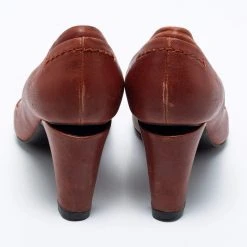 Marc Jacobs Brown Leather Round Toe Pumps Size 36.5 For Women -Cheap Marc Jacobs Store luxury women marc jacobs used shoes p661390 008