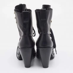 Marc Jacobs Black Leather Fur Lined Ankle Length Boots Size 41 For Women -Cheap Marc Jacobs Store luxury women marc jacobs used shoes p668859 010