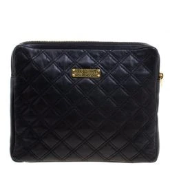 Marc Jacobs Black Quilted Leather Clutch For Women