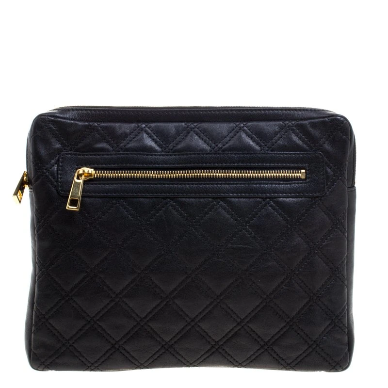 Marc Jacobs Black Quilted Leather Clutch For Women 4 Marc Jacobs Black Quilted Leather Clutch For Women - Image 4