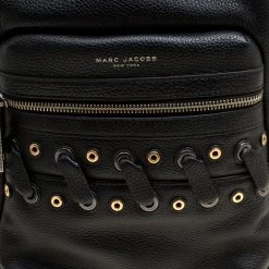 Marc Jacobs Black Leather Grommet Biker Backpack For Women -Cheap Marc Jacobs Store luxury women marc jacobs used travel p153555 0005