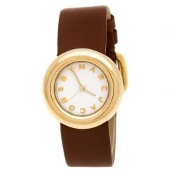 Marc By Marc Jacobs White Yellow Gold Plated MBM8520 Women's Wristwatch 33 Mm For Women
