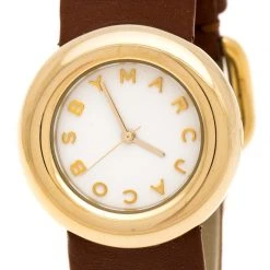 Marc By Marc Jacobs White Yellow Gold Plated MBM8520 Women's Wristwatch 33 Mm For Women -Cheap Marc Jacobs Store luxury women marc jacobs used watches p245652 005